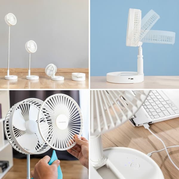 Hopfällbar Laddningsbar Fläkt 3-i-1 Fandle InnovaGoods Ø7,7'' 7200 mAh