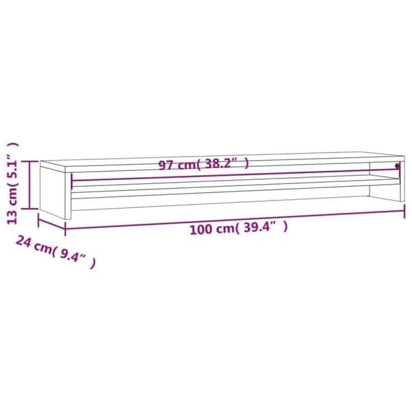 vidaXL Skjermstativ sonoma eik 100x24x13 cm sponplate