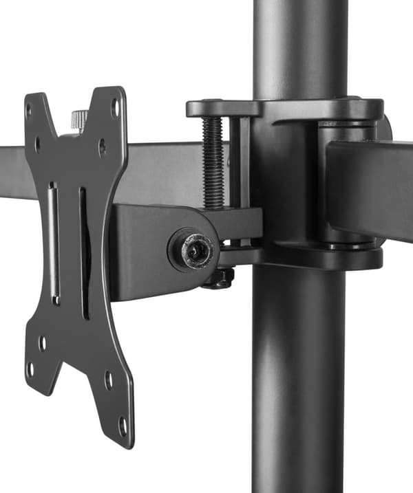 NÖRDIC Monitorarm Table Bracket for tripper skjermer 13-27 tommer i stål, vippbar, roterbar og roterbar, svart, skjermbrakett
