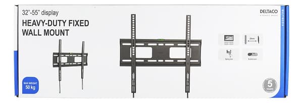 Heavy-duty fixed wall mount for monitor/tv, 32"-55", spring