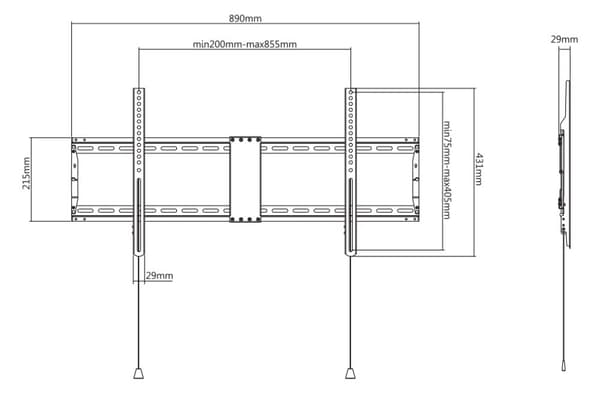 OFFICE HeavyDuty Foldable Fixed Wall Mount 43"90" 70 kg