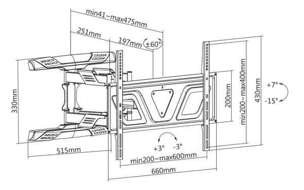 OFFICE UltraSlim Profile FullMotion WallMount tilt 37"80"