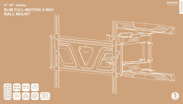OFFICE UltraSlim Profile FullMotion WallMount tilt 37"80"