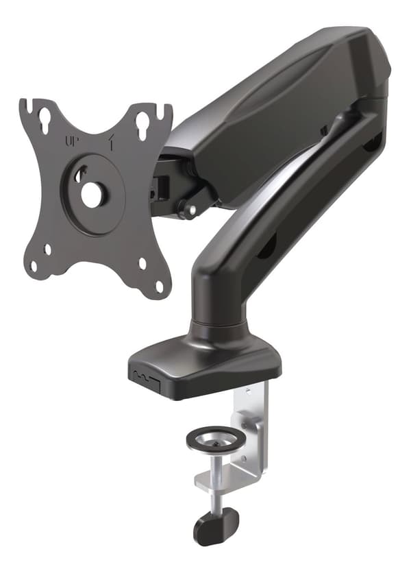 Monitor desk mount 13-27", gas operated, VESA, three axis Svart
