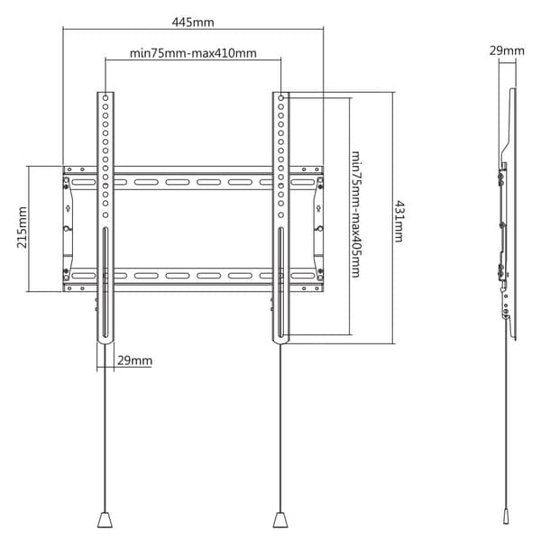 OFFICE HeavyDuty Foldable Fixed Wall Mount 32"70" 70kg
