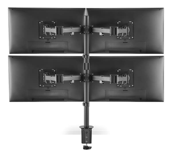 OFFICE Quad Desk Mount, tilt, swivel, rotate, 13"-27"