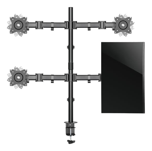 OFFICE Quad Desk Mount, tilt, swivel, rotate, 13"-27"