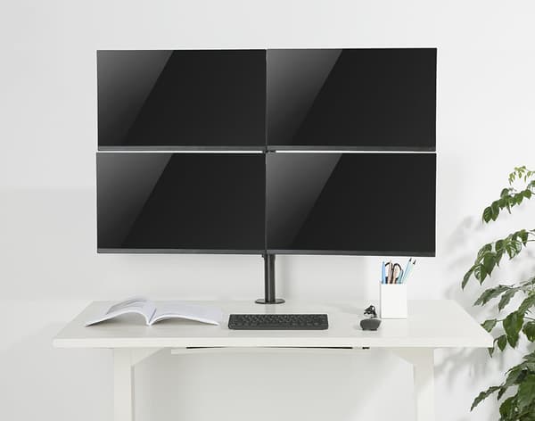 OFFICE Quad Desk Mount, tilt, swivel, rotate, 13"-27"