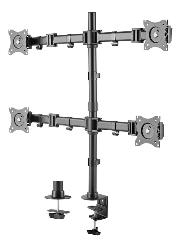 OFFICE Quad Desk Mount, tilt, swivel, rotate, 13"-27" Sort