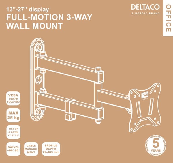 OFFICE Wall mount  13"27" LED/LCD Flat Panel TVs VESA 75x75