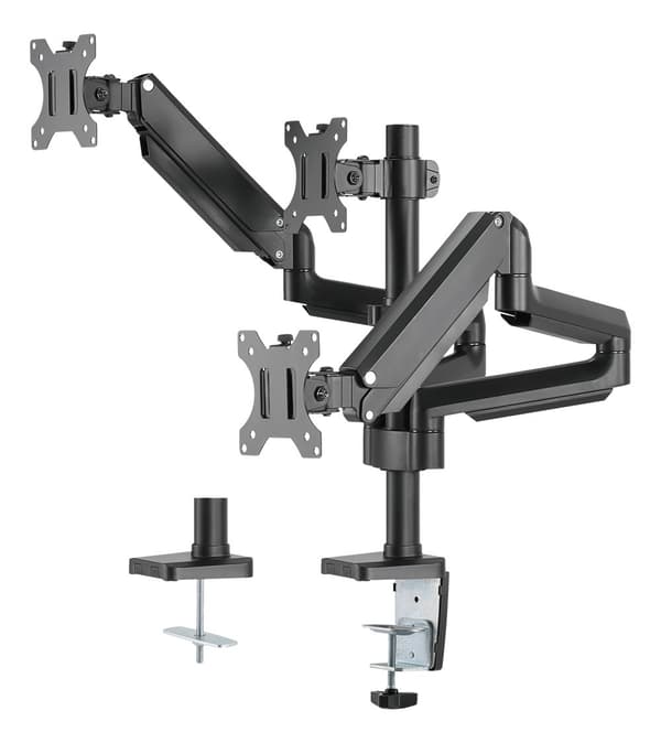 OFFICE Triple Mount Gas Spring Monitor Arm tilt 17"-27"