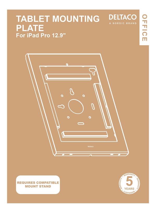Office Wallmountable mounting plate iPad Pro 12.9" Gen3