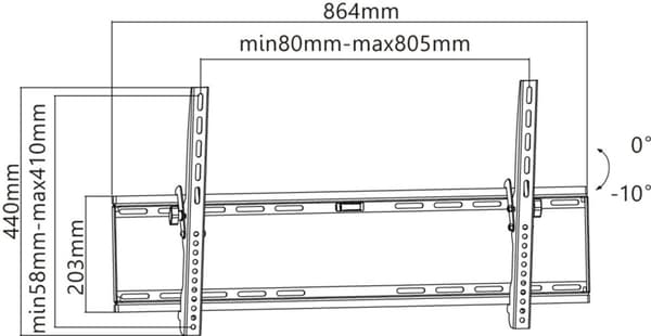 TV-seinäteline Basic TILT (XL)