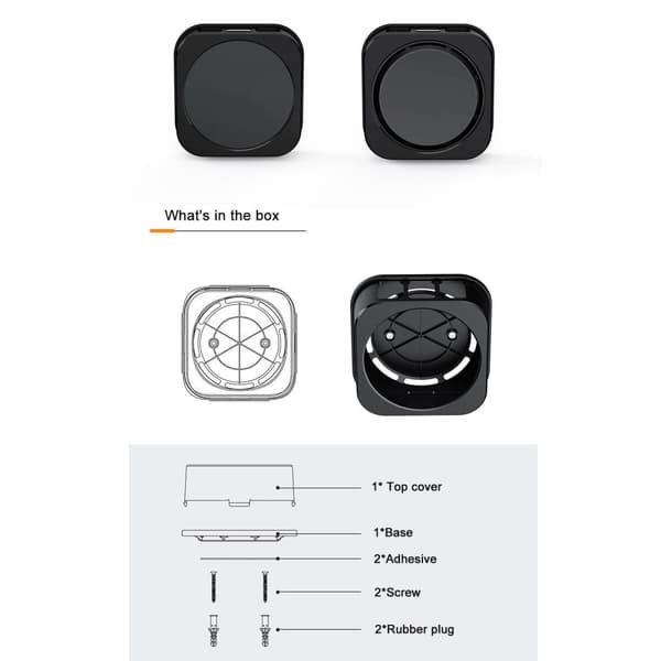 INF Veggfeste tyverisikring for Apple TV Black