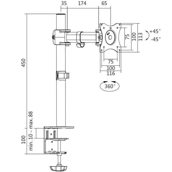 LogiLink Monitorarm 13-27" 274mm