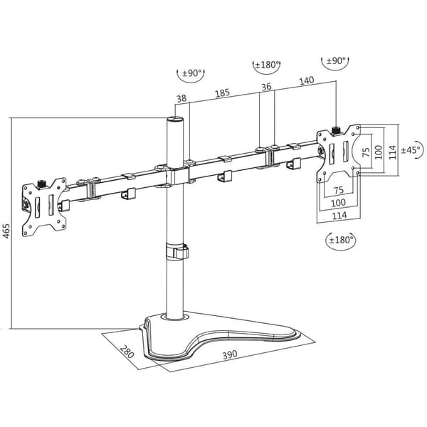 Monitorstativ / fot Dual 13-32"