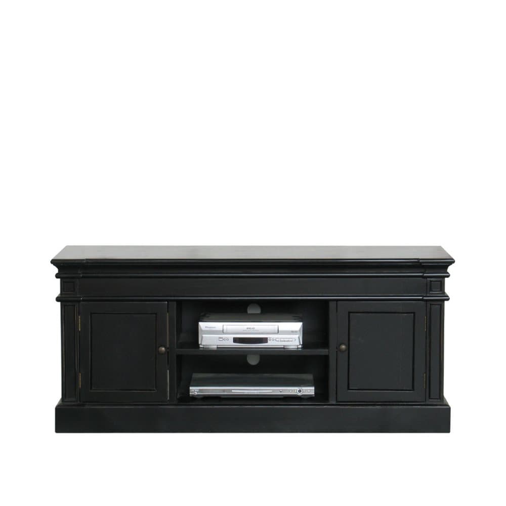 Amaretta TV-bänk med 2 dörrar och 1 hylla bredd 137 cm, höjd 60 cm antiksvart.