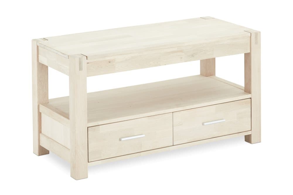 Tolle TV-bänk med 2 lådor, såpad ek.