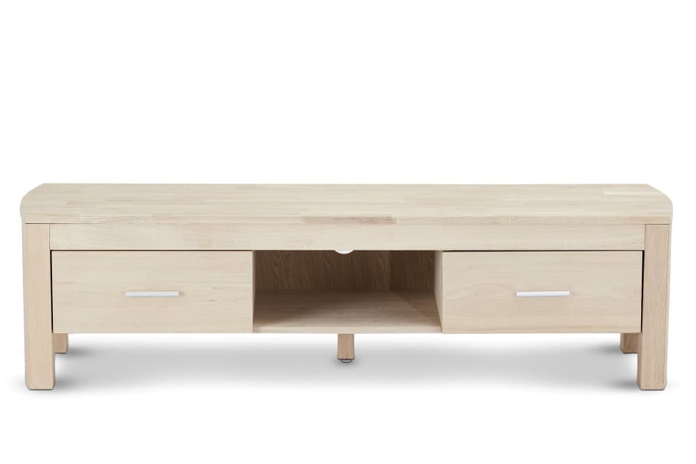 Veneto TV-bänk med 2 lådor och 1 hylla, vitoljad ek.