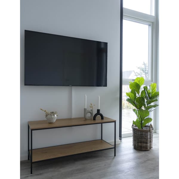 Vita TV möbel med 2 hyllor natur.