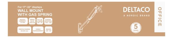 OFFICE Single wall gas spring, 17"-32", 2-9kg