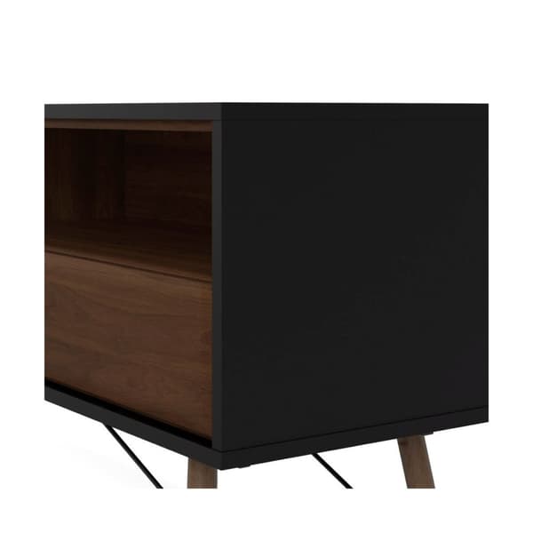 Rye TV möbel 1 dörr, 1 låda mattsvart, valnötslook.
