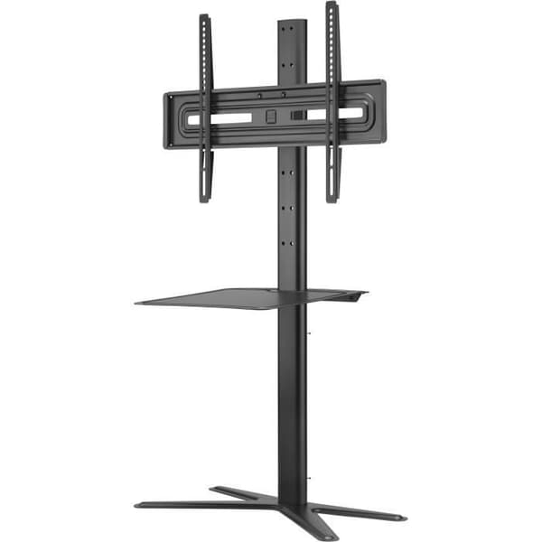 EN FÖR ALLA - TV-bänk 32-70 med hylla Solid räckvidd - Lutning 15° &amp; vridbar 90° - Kompatibel för skärmar 32-70''/81-178cm musta