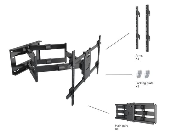 Multibrackets Universal TV-vægbeslag 50"-80" Long Reach Arm 910mm