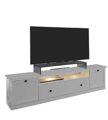 Brax TV-bord 2 dører, 1 hylle og 1 klaffdør, hvit.