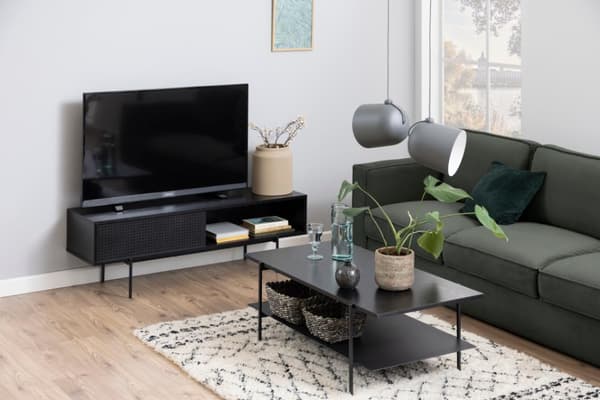 Angus TV-bord med 1 skyvedør svart.
