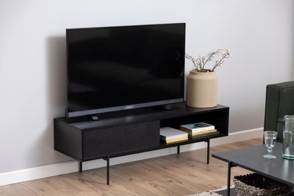 Angus TV-bord med 1 skyvedør svart.