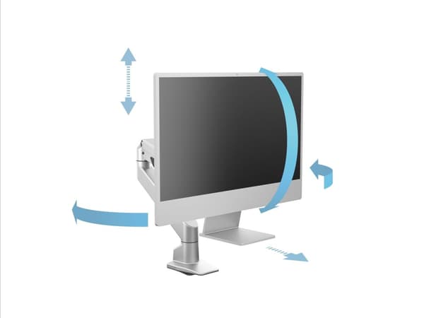 Multibrackets M Gas Lift Arm iMac® 24” Silver – Monitorarm för iMac® 24", Gasfjädrad höj, sänk och vridbar, Silver