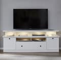 Miniatyrbild 3 av 4: Brax TV möbel med 1 TV-hylla, 2 dörrar, 4 hyllor och 1 klaffdörr, vit.