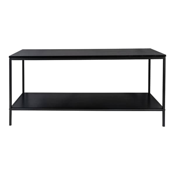Vita TV-bord med 2 hyller, svart.