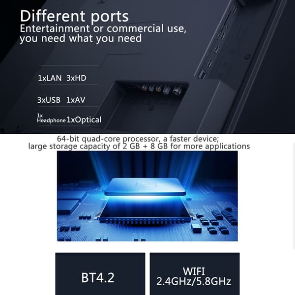 Xiaomi Mi TV 4S 43 tums röststyrning 5G WIFI bluetooth 4.2 4K HD Android Smart TV International - ES Version Support NetFlix Official Amazon PrimeVide