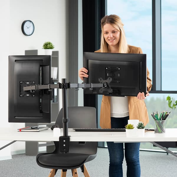 HAMA Monitorbeslag til 2 Skærme 13"- 32" Sort