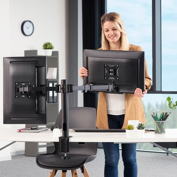 Monitorbeslag til 2 Skærme 13"- 35" Sort