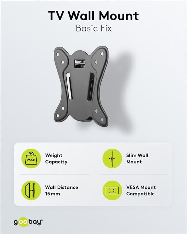 TV-väggfäste Basic FIXED (storlek S)