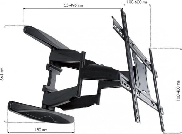 Techly 40-80 Ultra Slim Full Motion LCD TV Vægmonteringsbeslag Sort" ICA-PLB 172L