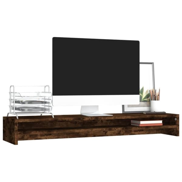 vidaXL Skärmställ rökfärgad ek 100x24x13 cm konstruerat trä