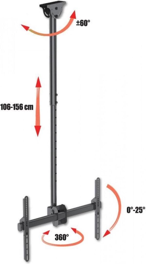 Techly 37-70 Teleskopisk Loft Lang Understøttelse LED TV LCD" ICA-CPLB 946L