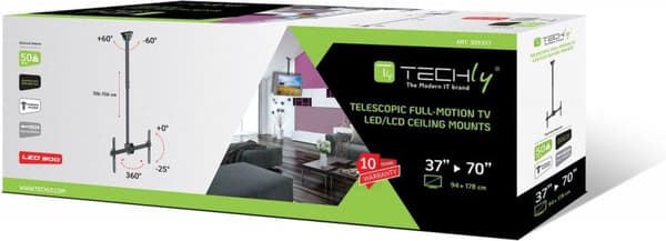Techly 37-70 Teleskopisk Loft Lang Understøttelse LED TV LCD" ICA-CPLB 946L