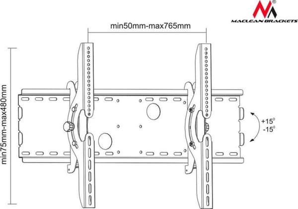 Maclean MC-521 B TV-vægbeslag LCD LED Plasma 32" - 63"