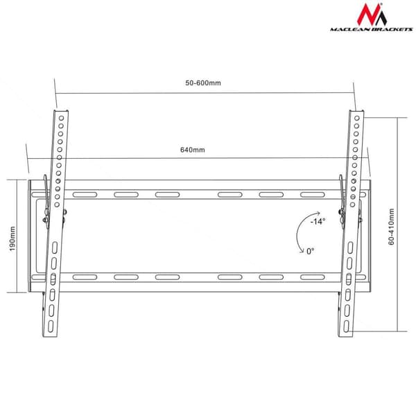 MACLEAN MC-605 TV-beslag 32-80" MACLEAN MC-605 MAX VESA 600X400 55KG