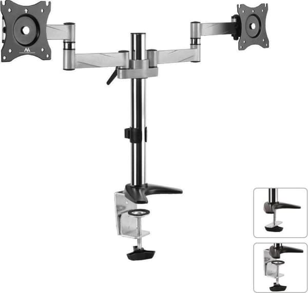 Skrivbordshållare för två LCD-skärmar Maclean MC-714 13-27" 8kg aluminium