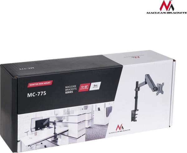 Maclean MC-775 skærmbeslag / stativ 81,3 cm (32") Clamp Grey