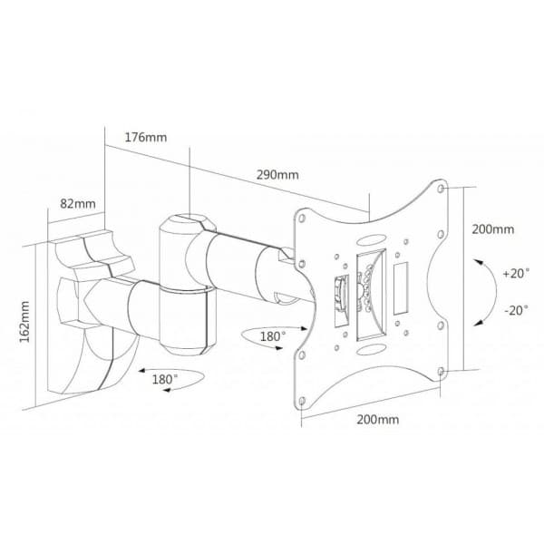 Mozi LCD Motion B2 23-42" television seinäteline