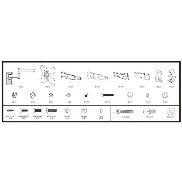 Mozi LCD Motion B2 23-42" television seinäteline