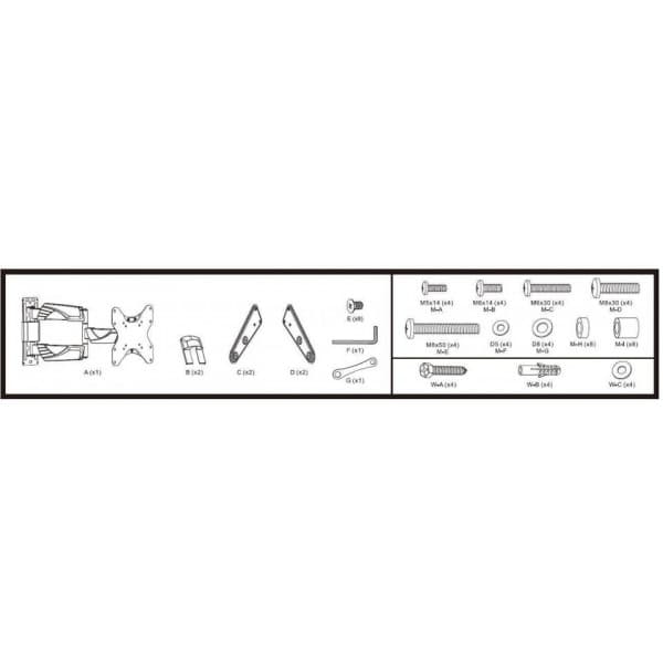 Mozi Slim Motion B1 23-55" television seinäteline