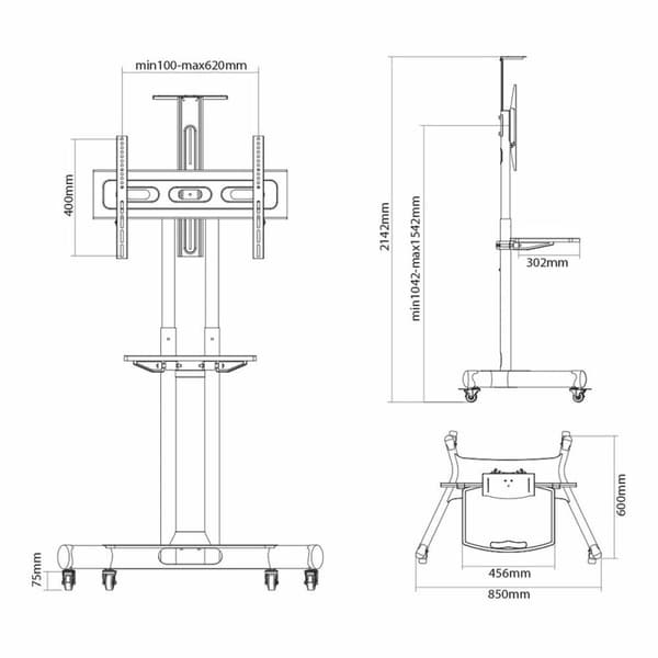 Justerbart stöd Neomounts NM-M1700BLACK 32" 75" Bärbar